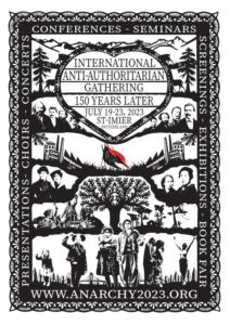 Affiche du congrès anarchiste à Saint-Imier en 2023
